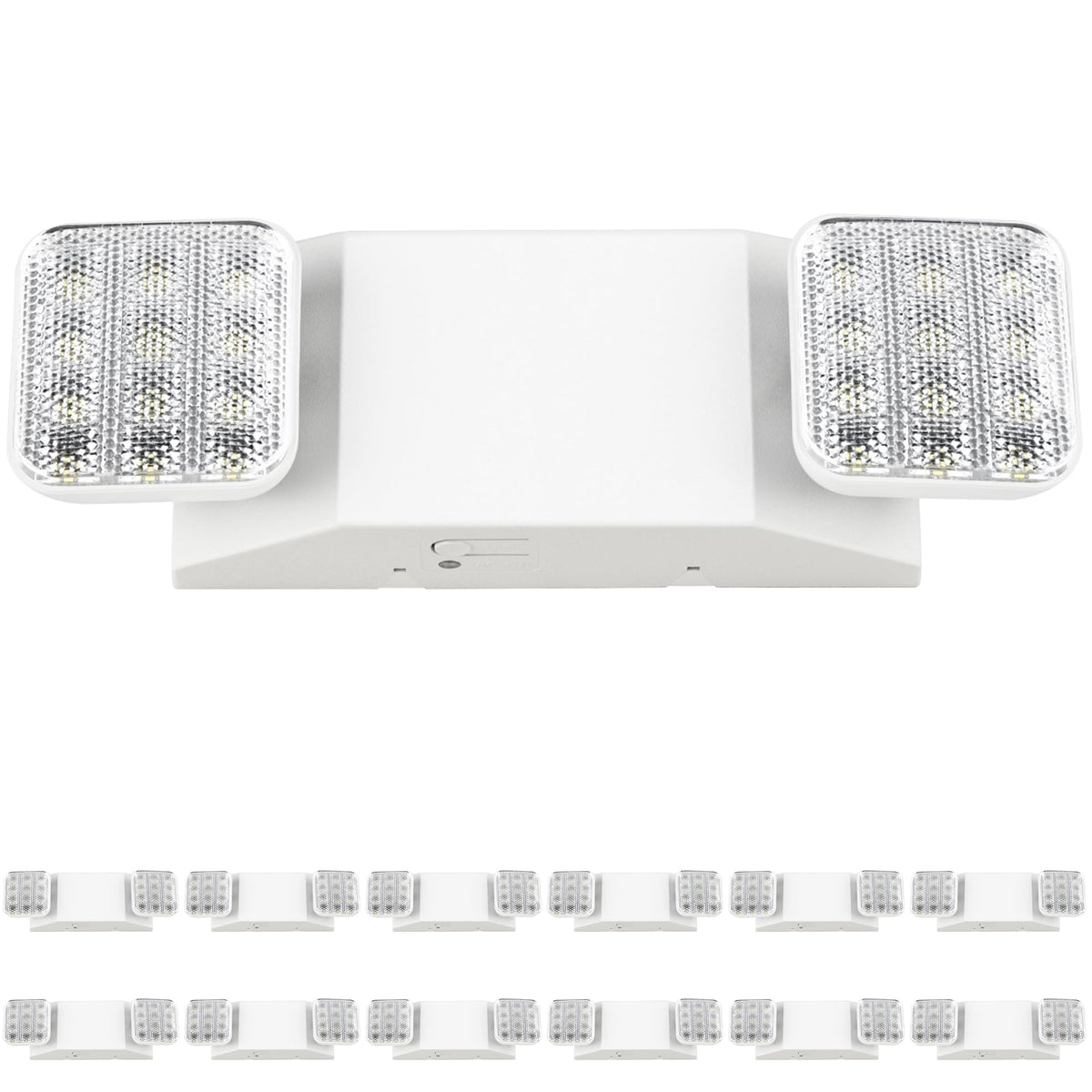Sunco LED emergency light front view demonstrates bright, reliable hallway illumination.