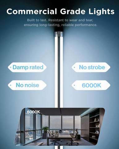 Sunco LED Shop Light 6000K daylight delivers bright, task-focused illumination