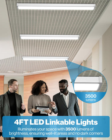 Sunco LED shop light daisy chain eight units for scalable workspace lighting.