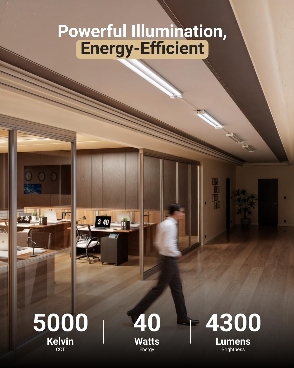 Sunco LED Shop Light linked in daisy-chain setup to extend coverage.