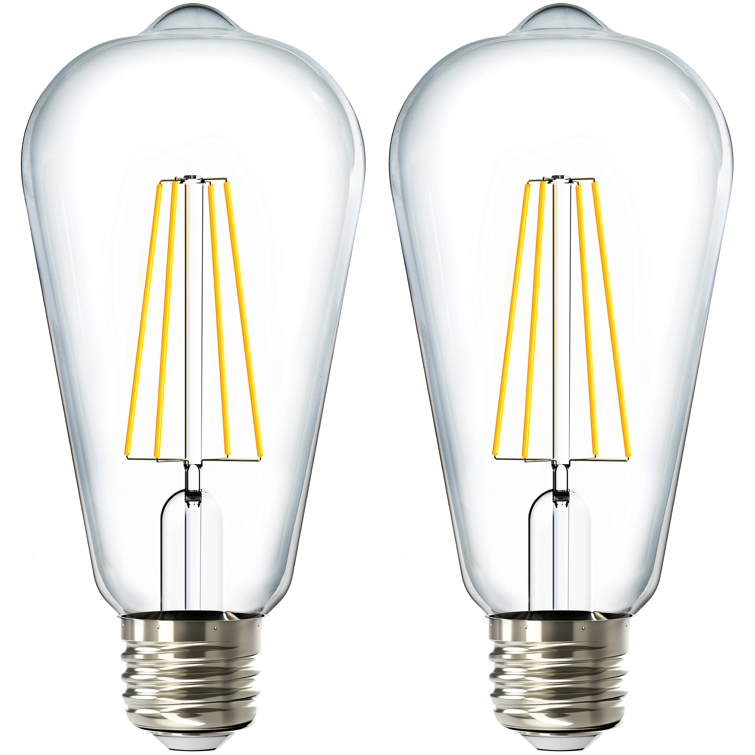 Sunco ST64 dusk-to-dawn outdoor bulb auto-lights exterior at night, cozy glow