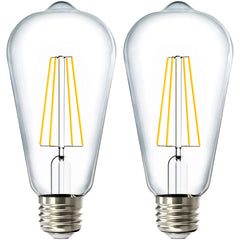 Sunco ST64 dusk-to-dawn outdoor bulb auto-lights exterior at night, cozy glow