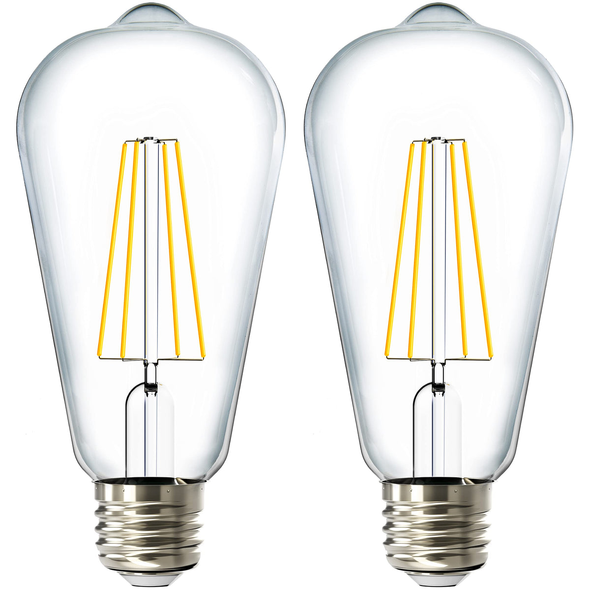 Sunco ST64 dusk-to-dawn outdoor bulb auto-lights exterior at night, cozy glow