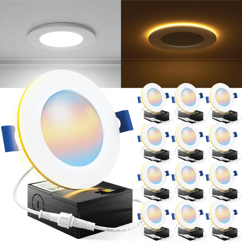 Sunco Lighting 4-inch LED downlight with night light for ambient hallway illumination.
