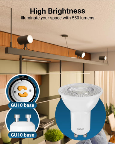 Sunco Lighting 12-pack MR16 LEDs ideal for track lighting and displays.