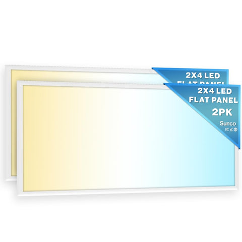 Sunco Lighting 2x4 LED panel front view delivering bright office illumination