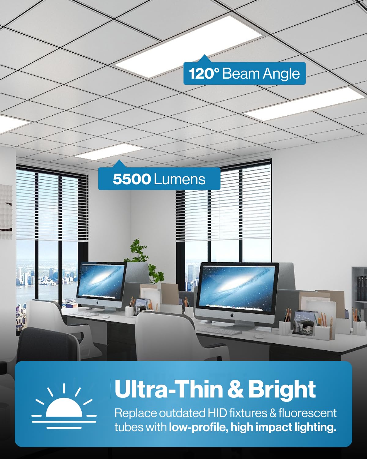 Sunco Lighting 2x4 LED panel packaged ready for projects