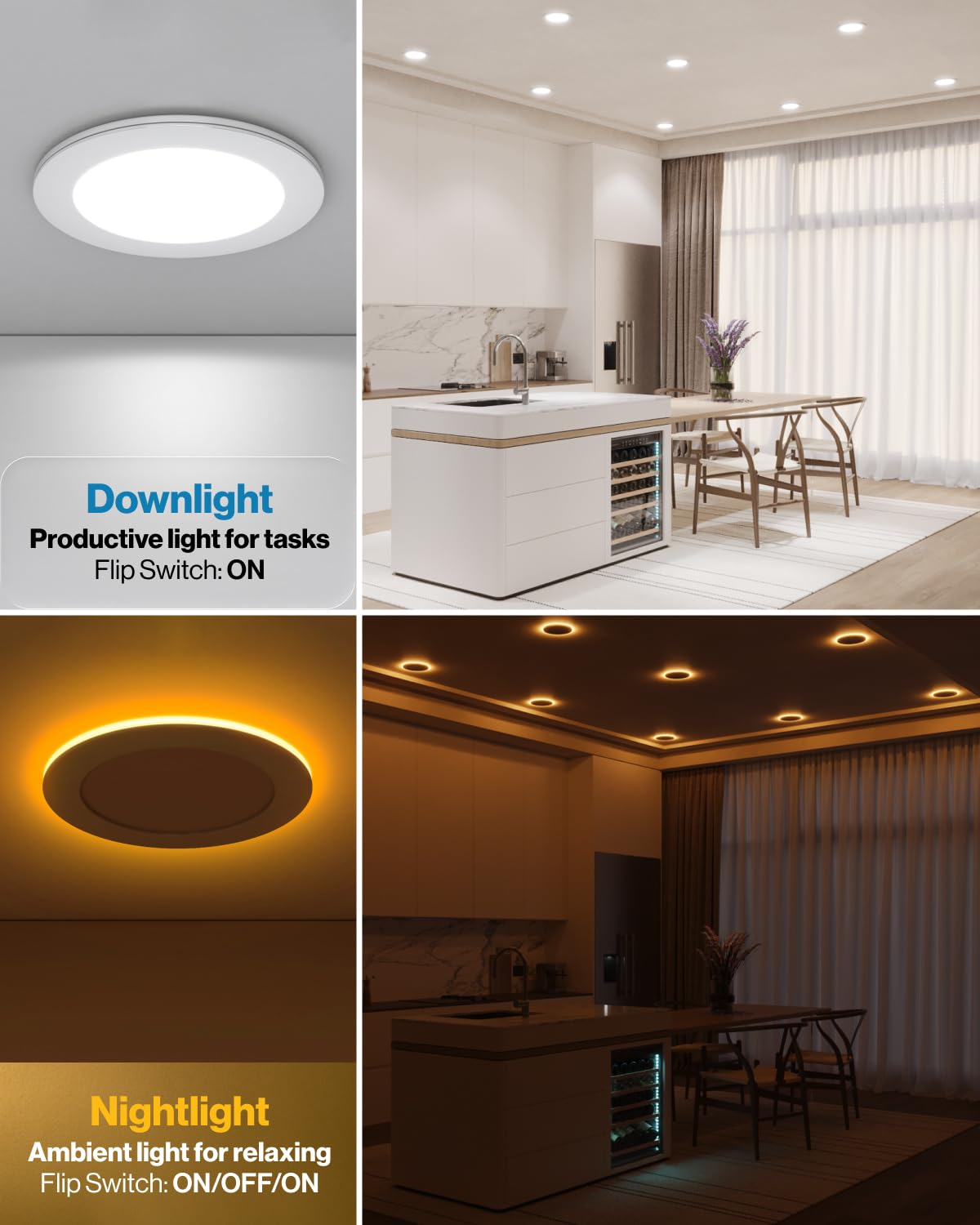 Sunco Lighting slim canless downlight with junction box enables quick ceiling installation.