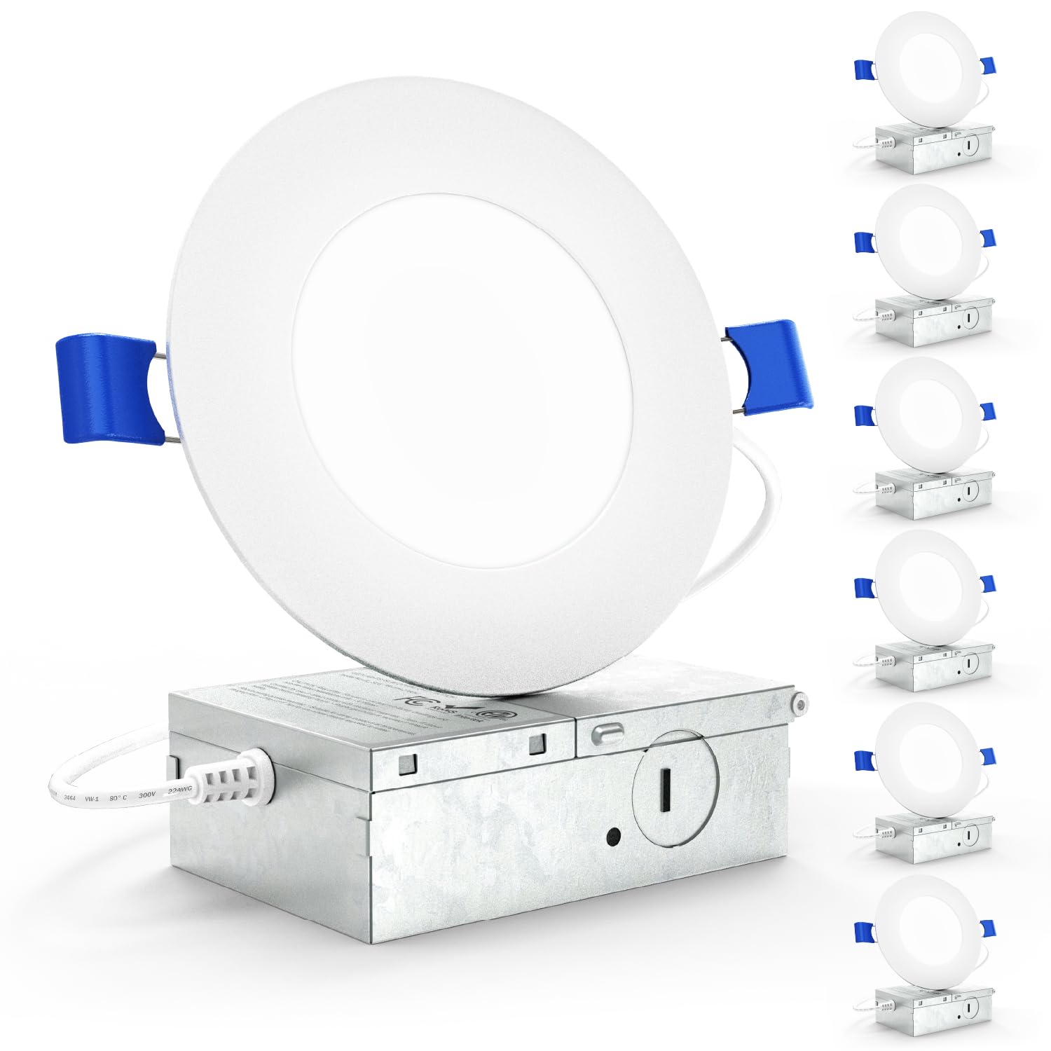 Sunco Lighting 4-inch slim downlight with junction box enables quick ceiling installations.