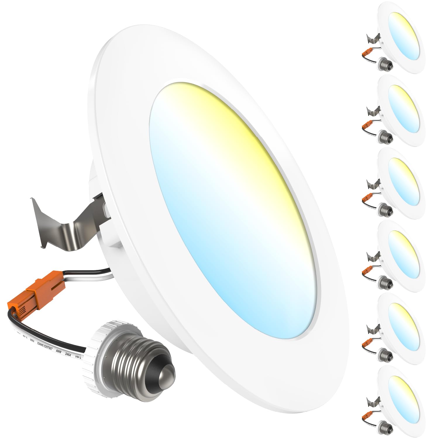 Sunco Lighting 6-pack 4-inch flat LED downlights for easy retrofit.