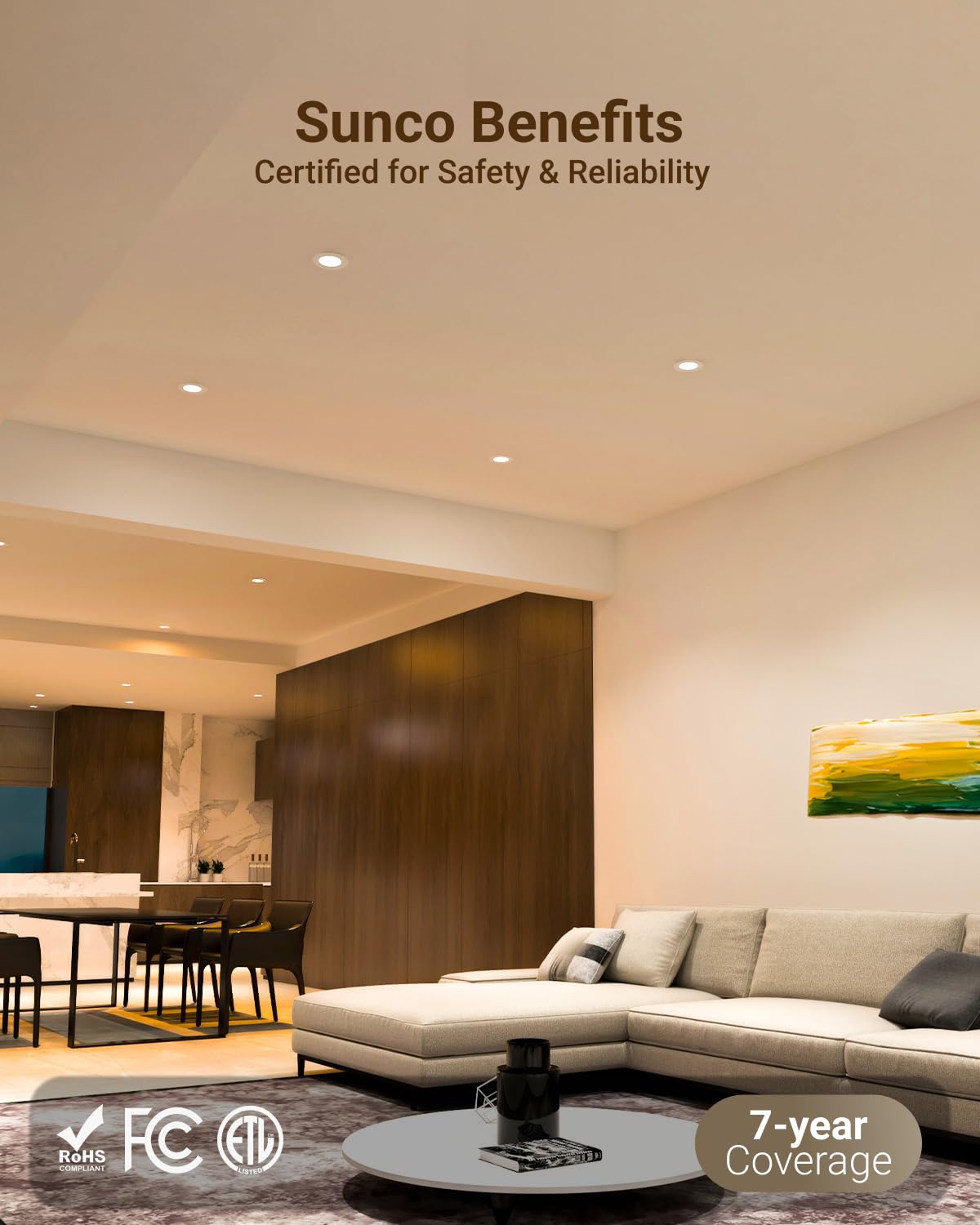 Sunco Lighting 6-pack slim LED downlights for quick installation.
