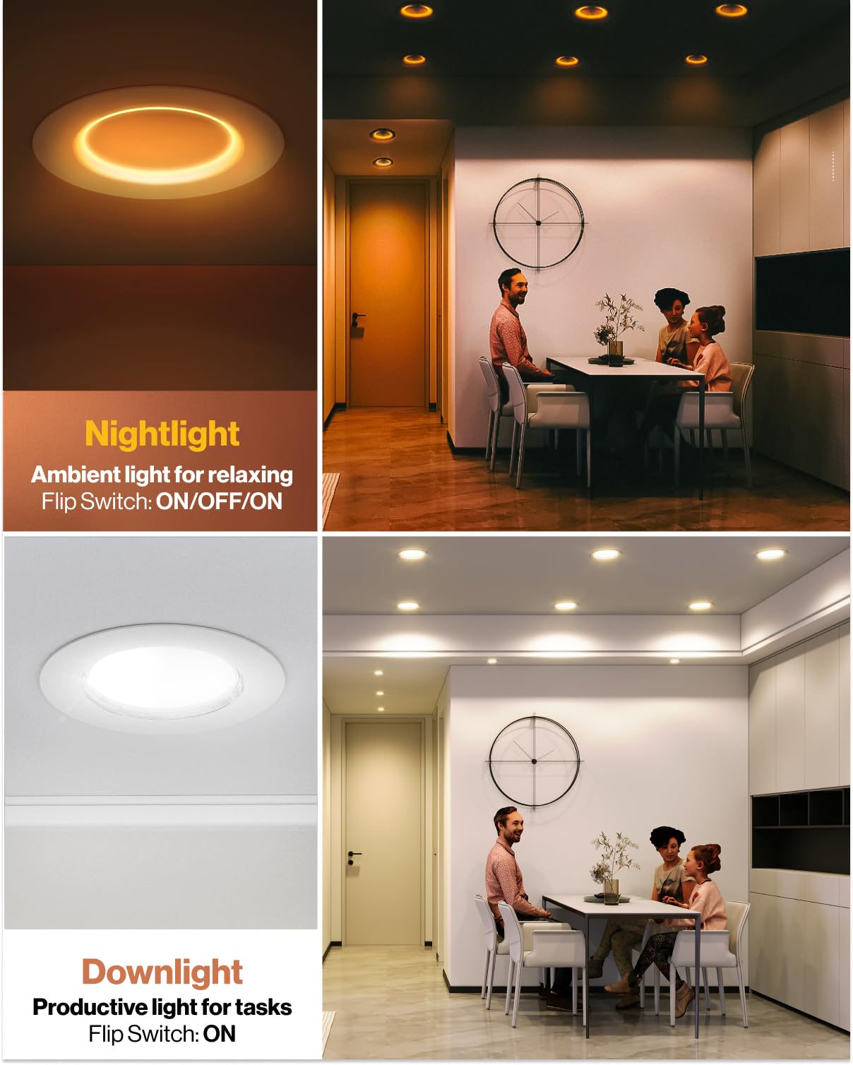 Sunco Lighting 6in downlight dimmable for adjustable brightness.