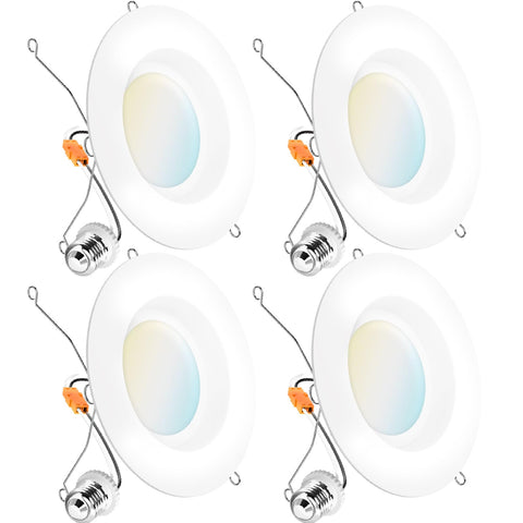 Sunco Lighting 6in LED can light with baffle trim for modern kitchen illumination.
