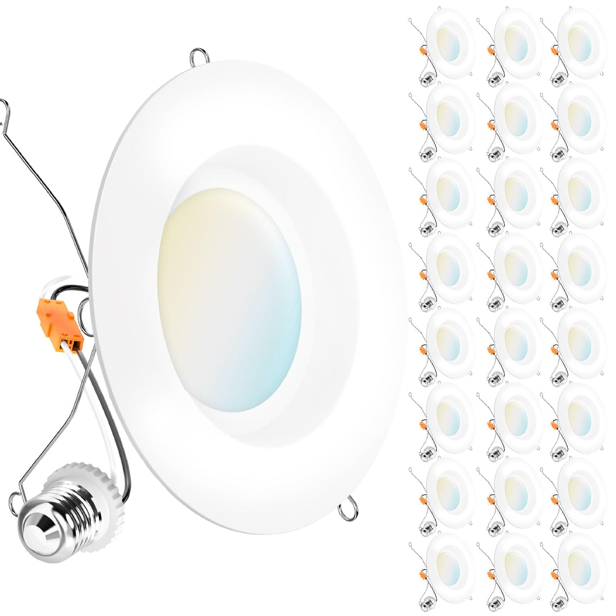 Sunco Lighting 6-inch LED can light with a smooth baffle trim for clean kitchen lighting.