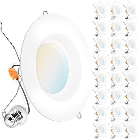 Sunco Lighting 6-inch LED can light with a smooth baffle trim for clean kitchen lighting.