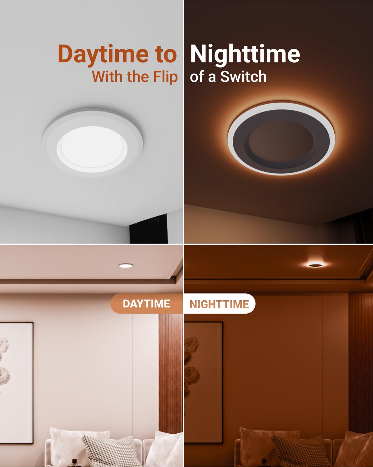 Sunco Lighting 6-inch LED downlight with dimmable control for mood settings.