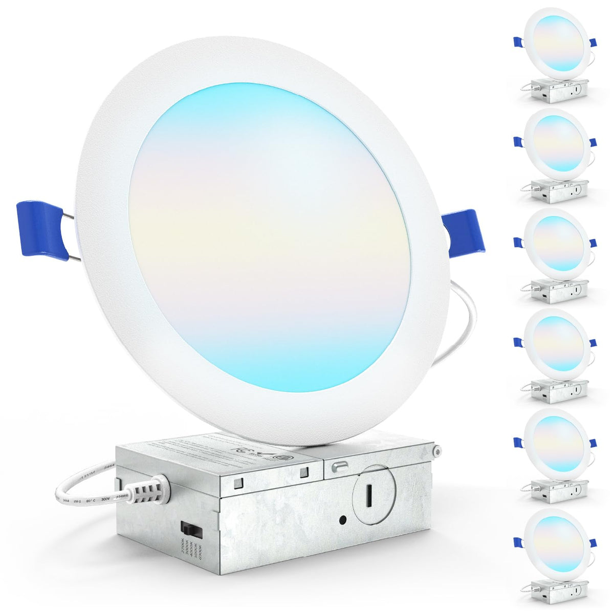 Sunco Lighting 6-inch ultra-thin downlight with junction box for easy retrofit lighting.