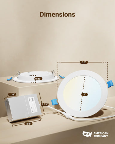 Sunco Lighting 850 lumen output provides bright, even illumination.
