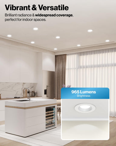 Sunco Lighting baffle-trim downlight close-up reduces glare in ceilings.