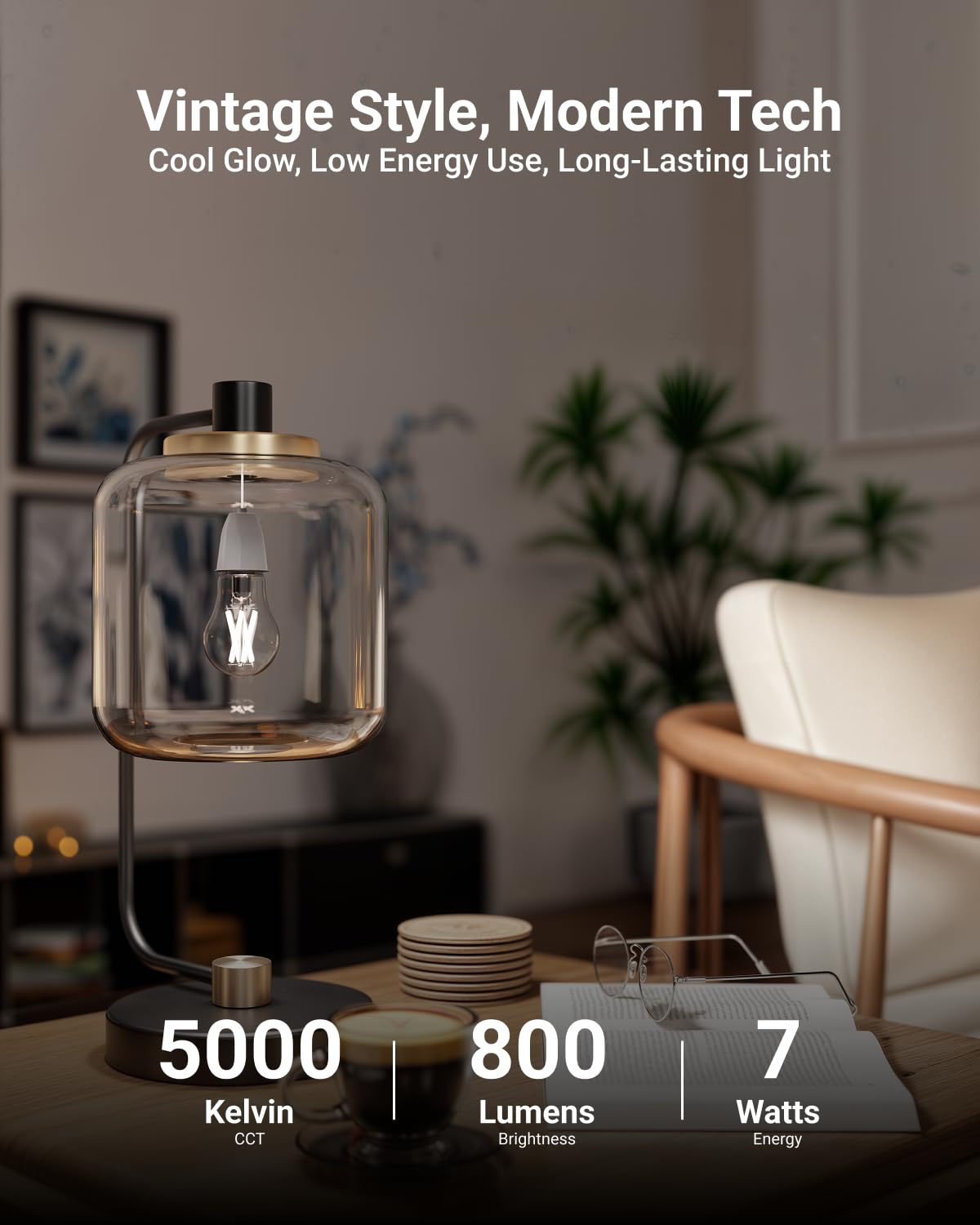 Sunco Lighting A15 LED bulb dimmable from 10 percent to 100 percent for mood lighting