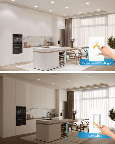 Sunco Lighting dimmable downlight with brightness control closeup.