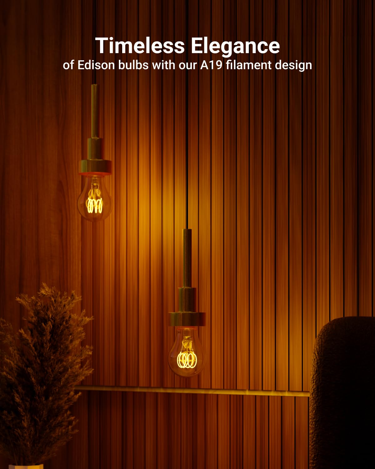 Six-pack Sunco Lighting Edison bulbs arranged for dining room ambiance