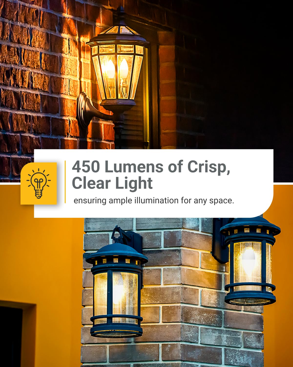 Sunco Lighting B11 bulb with E12 base compatible with enclosed outdoor fixtures.