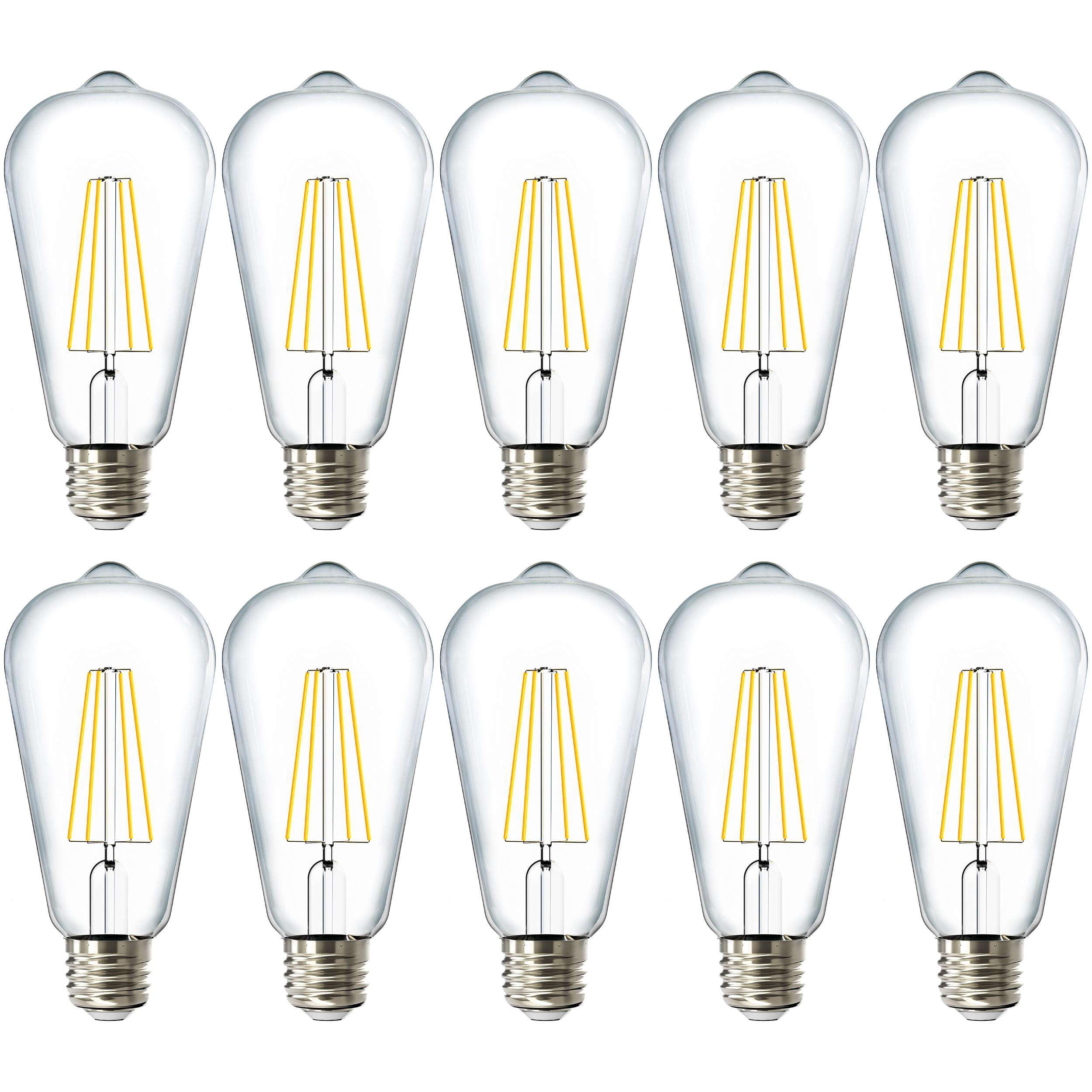 Sunco Lighting ST64 clear vintage filament bulb in a chandelier for warm ambience