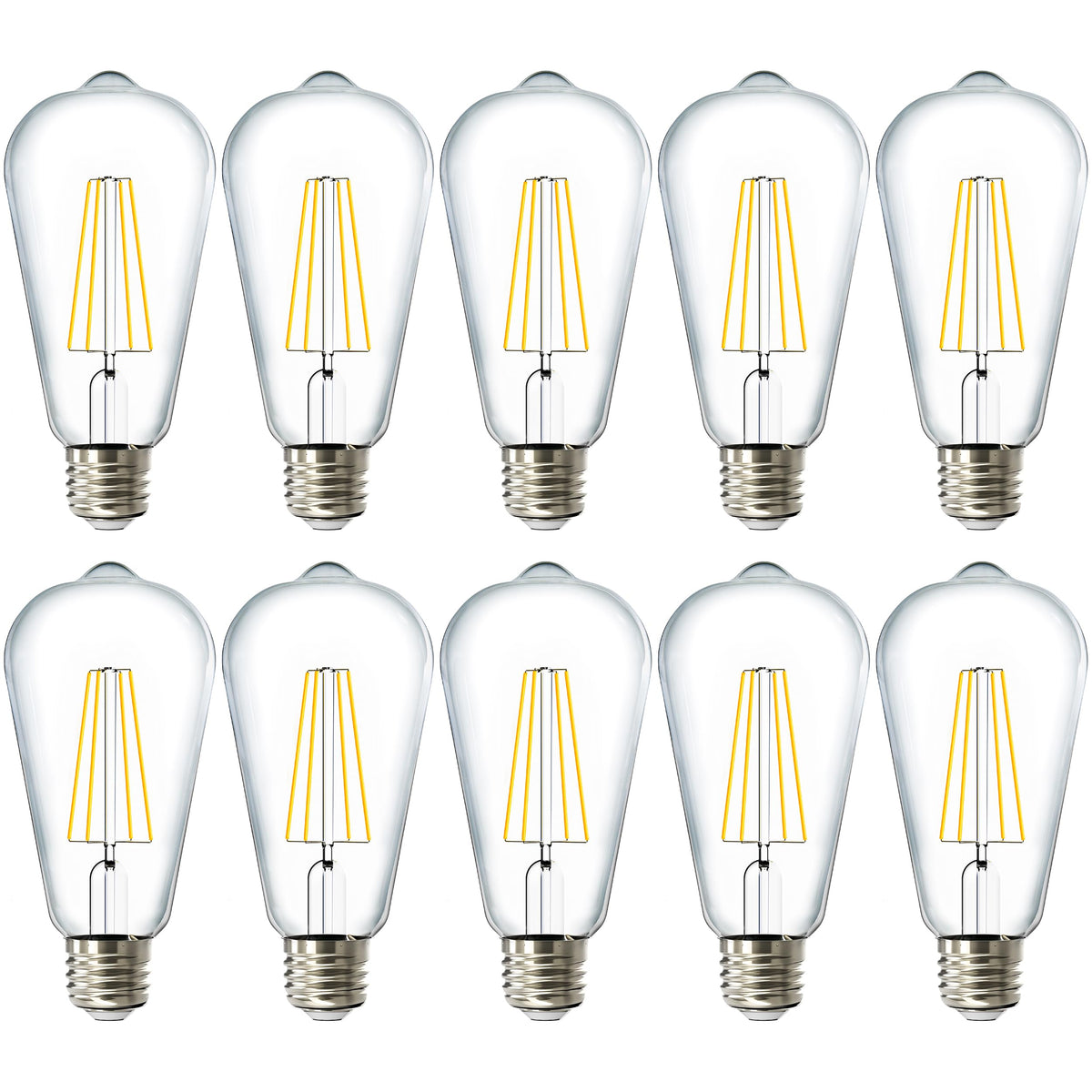 Sunco Lighting ST64 clear vintage filament bulb in a chandelier for warm ambience