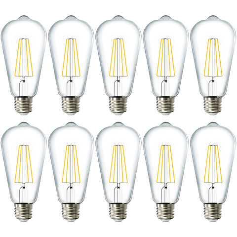 Sunco Lighting ST64 clear vintage filament bulb in a chandelier for warm ambience