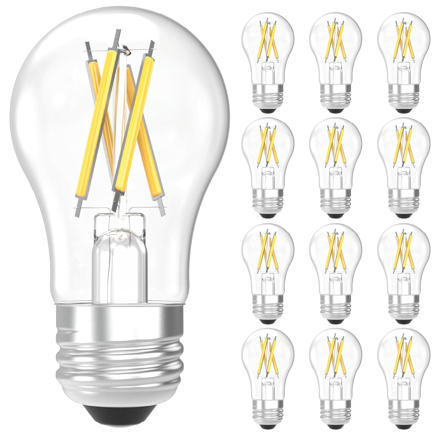 Sunco Lighting Edison style A15 LED bulb with visible filament for warm bathroom ambiance