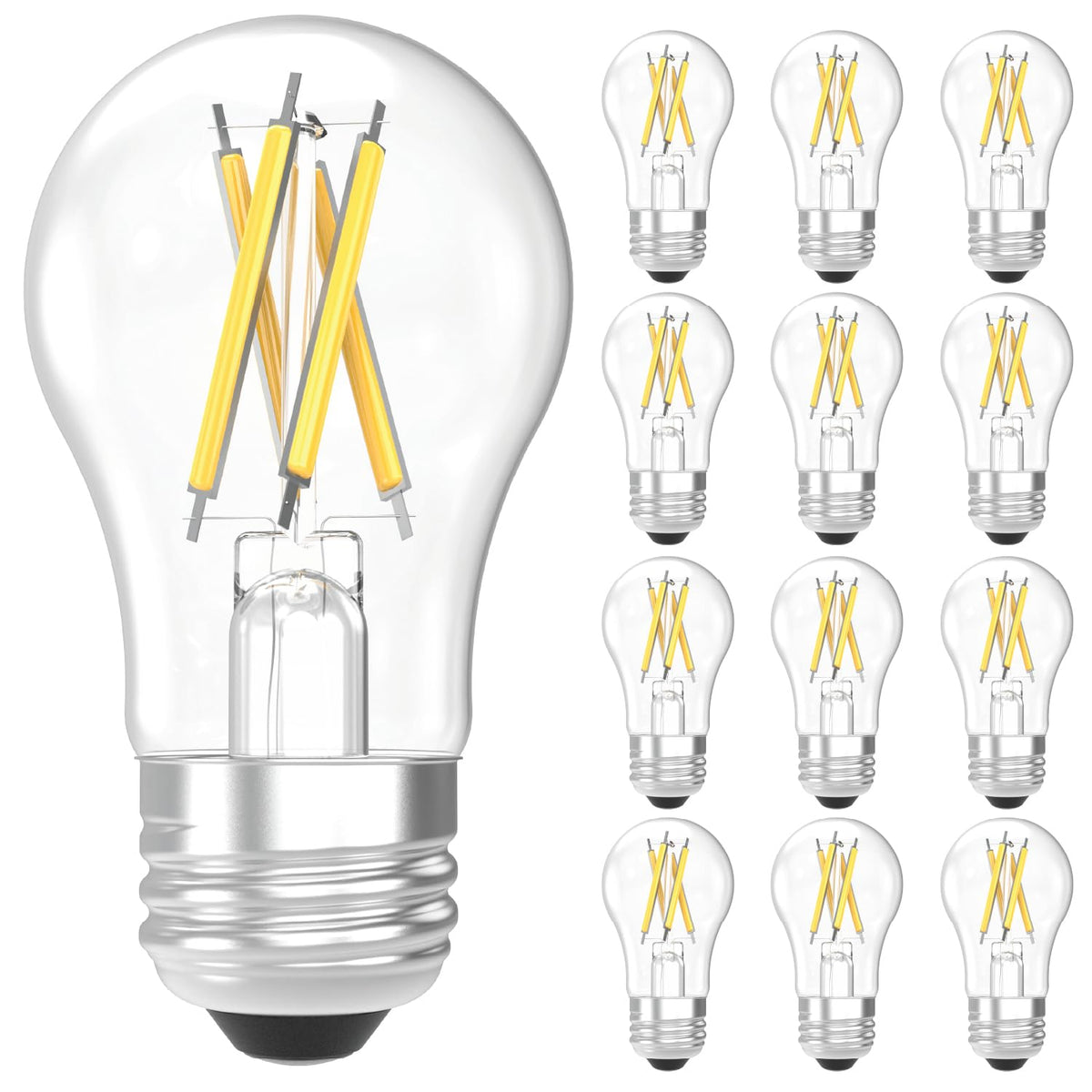 Sunco Lighting Edison style A15 LED bulb with visible filament for warm bathroom ambiance