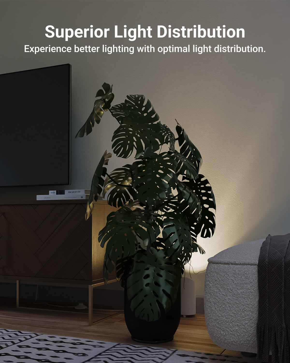 Sunco Lighting plug-in uplight with foot switch for easy setup