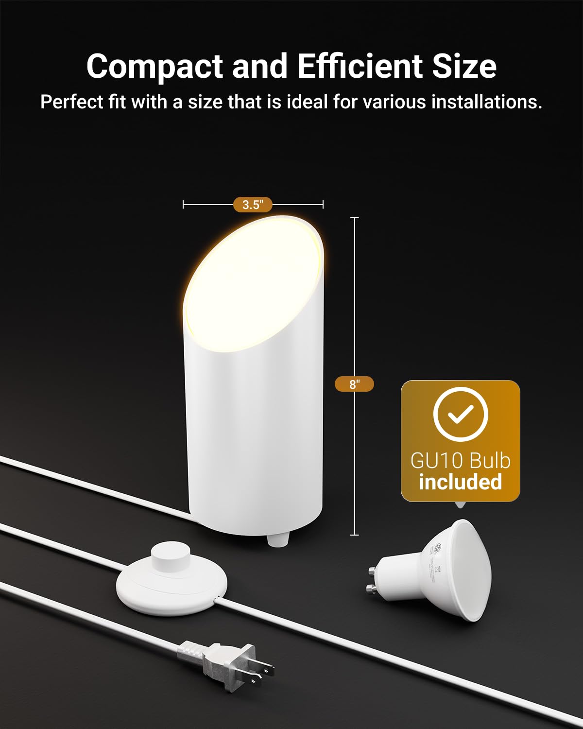 Sunco Lighting plug-in uplight with built-in foot switch for easy operation