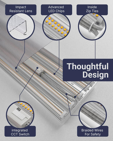 Garage-mounted Sunco LED light provides instant bright coverage for workspaces.