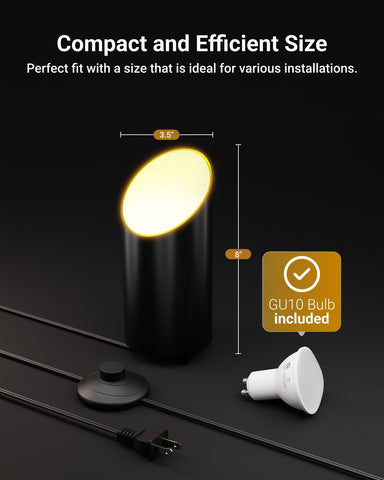 Sunco Lighting GU10-bulb compatible uplight for easy bulb swaps and customized ambiance.