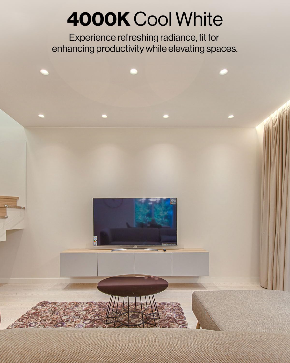 Sunco Lighting 4-inch recessed downlight in kitchen installation.