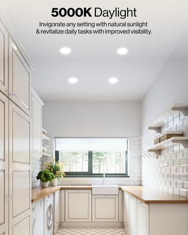 Sunco downlight installed in kitchen and living room for bright spaces.