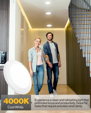 Sunco LED disc light 4000K cool white clarifies task lighting and colors