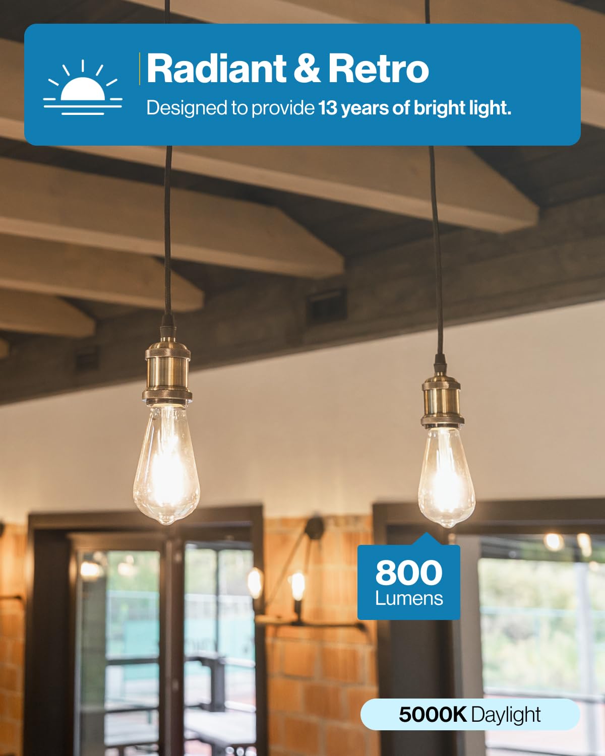 Sunco LED ST64 waterproof bulb ideal for outdoor porch lighting