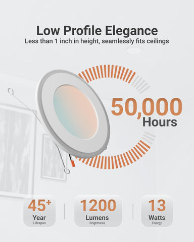 Sunco Lighting night light-ready option supports soft nighttime guidance