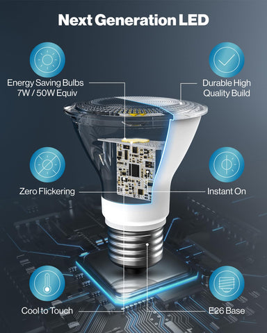 Sunco PAR20 bulbs in driveway lighting for improved nighttime visibility.