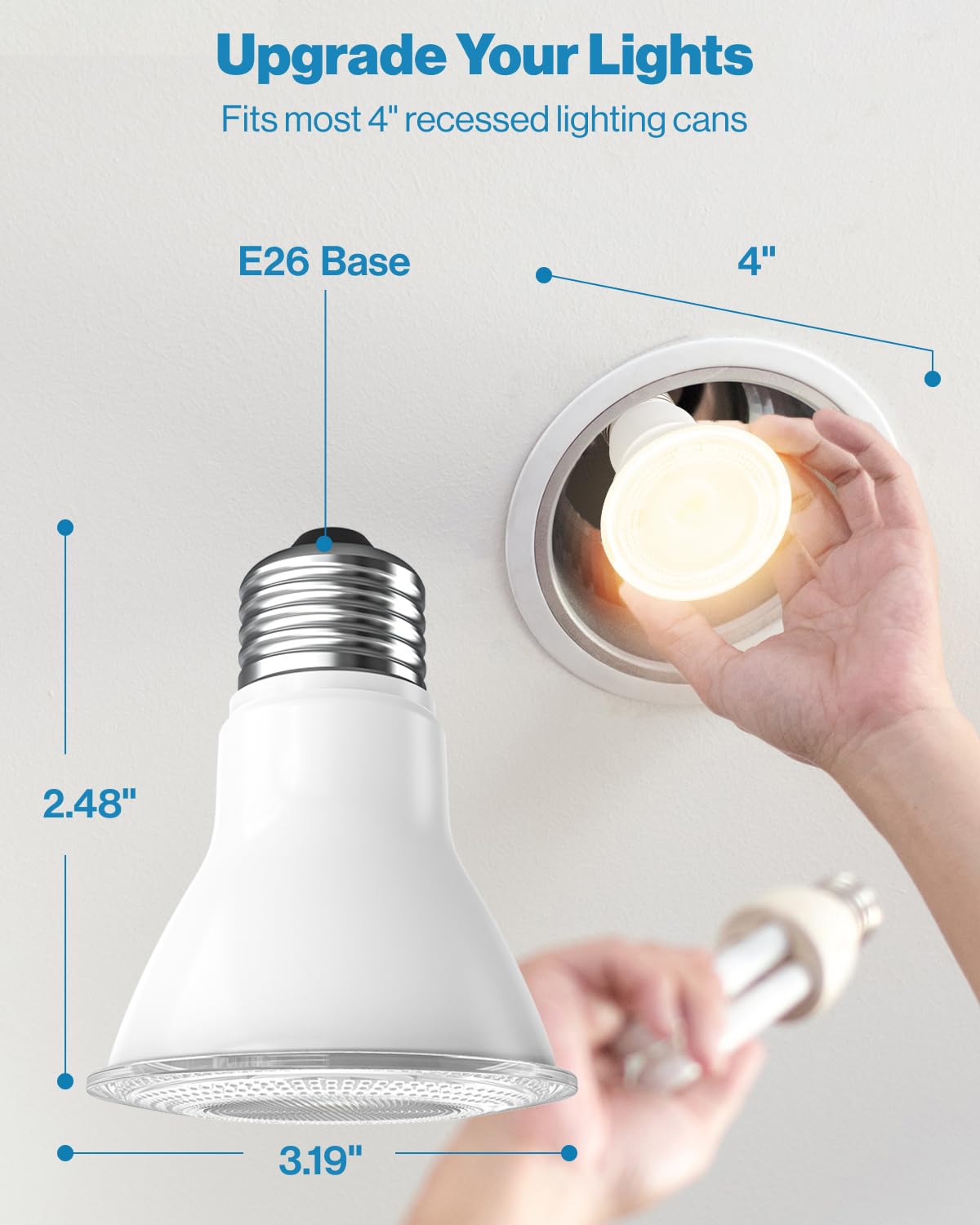 Sunco PAR20 outdoor-wet-rated bulbs withstand weather for exterior lighting.