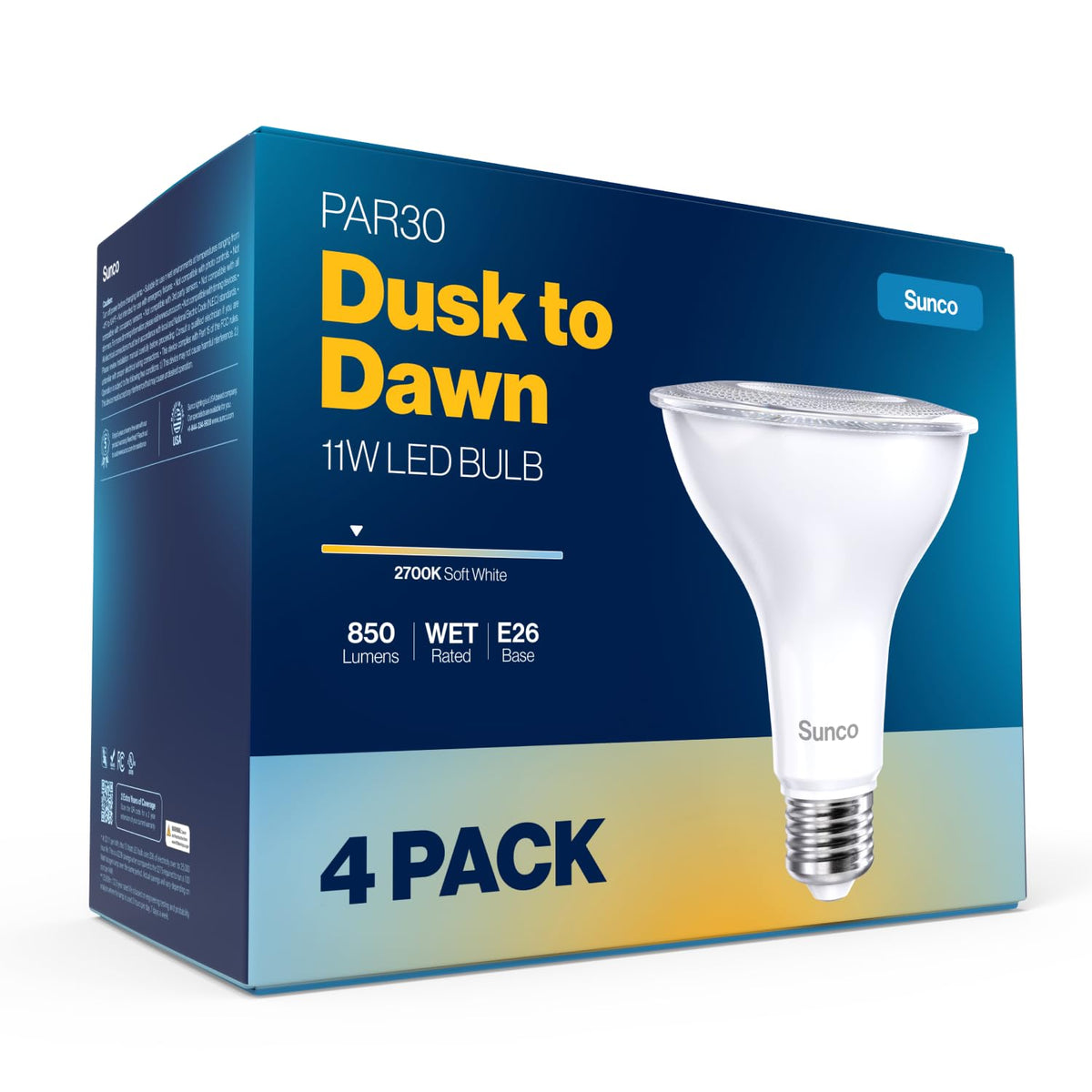 Sunco Lighting PAR30 Dusk-to-Dawn porch bulb for automatic entry lighting