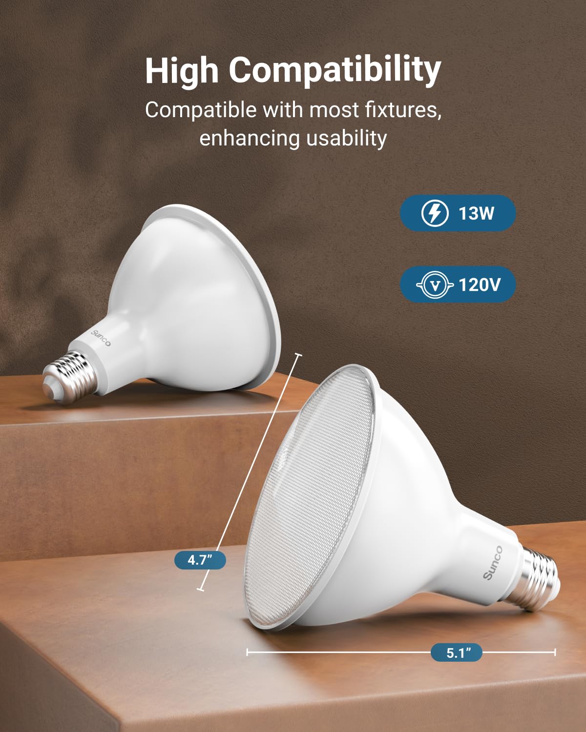 Sunco Lighting PAR38 LED flood light UL-listed Energy Star certified