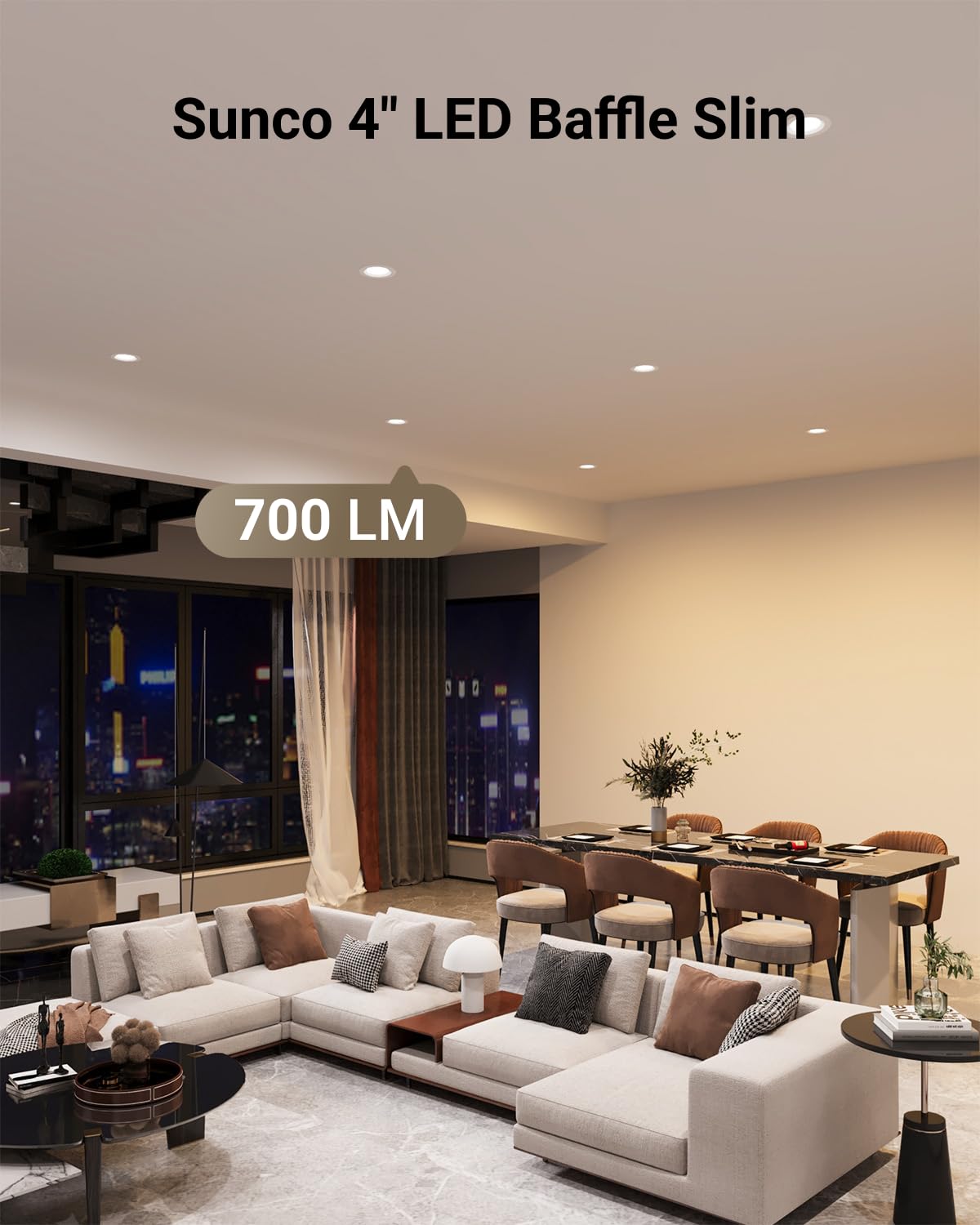 Sunco Lighting selectable CCT slider showcases warm to cool tones for any room