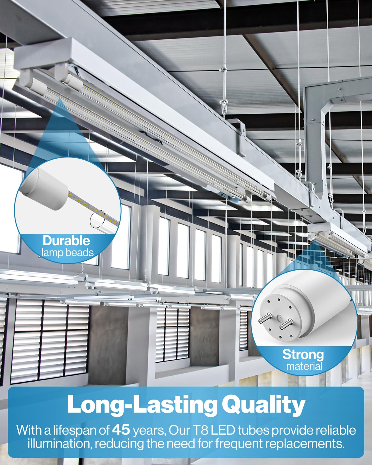 Sunco LED tubes feature commercial-grade build with UL and RoHS certifications.