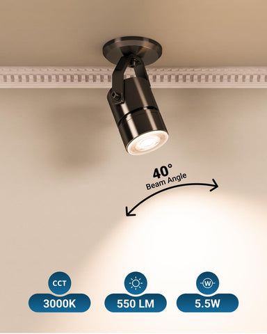 Sunco Lighting track lighting setup shines with dimmable MR16 LEDs.