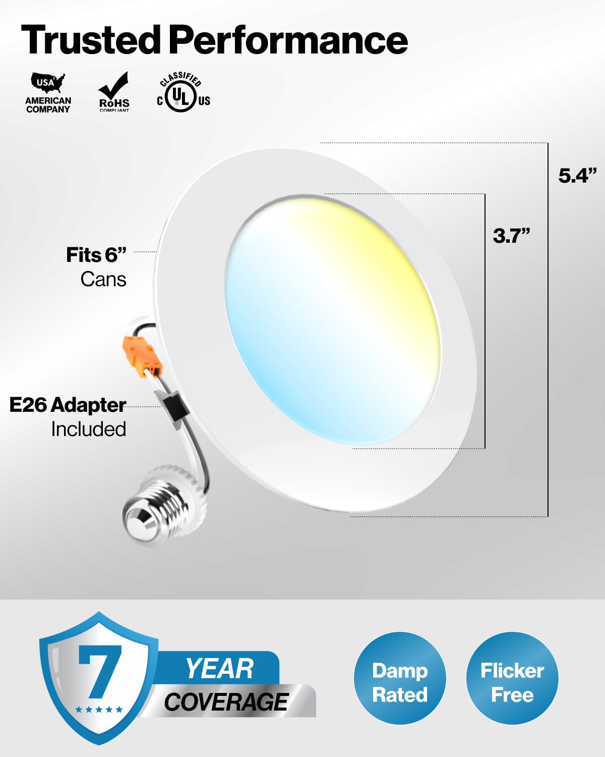 Sunco UL-listed durability and long lifespan.