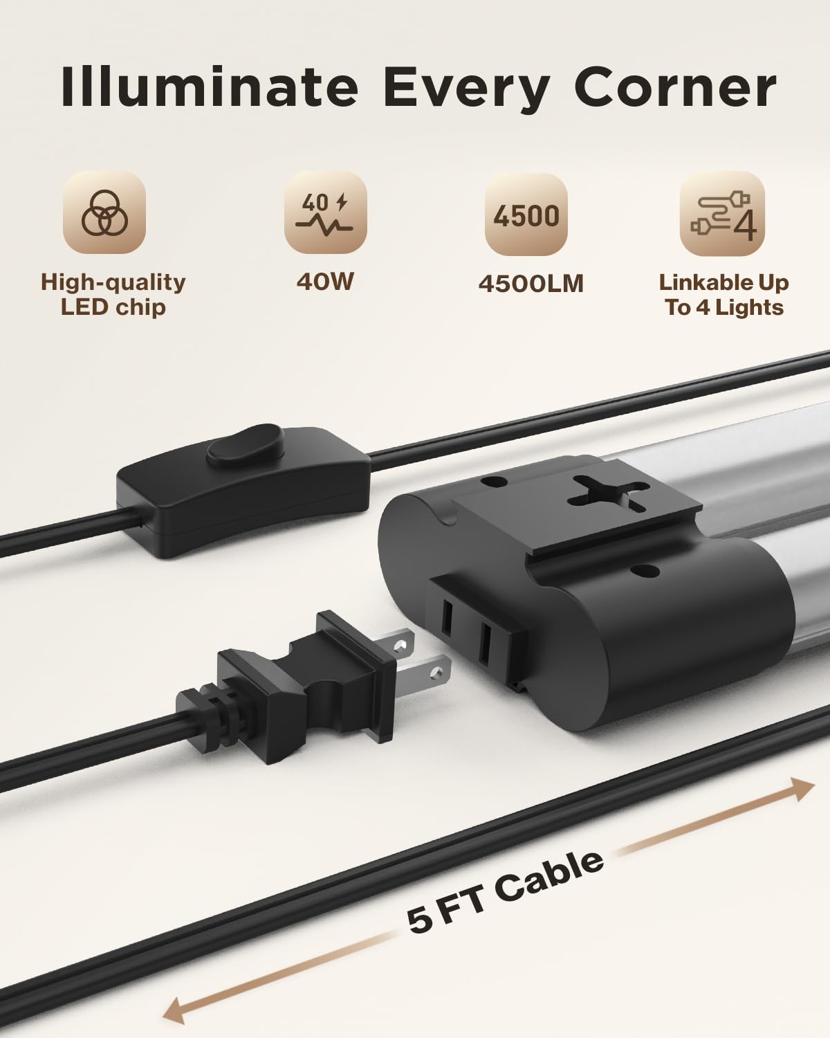 Sunco linkable connectors enable seamless multi-light setups for garages.